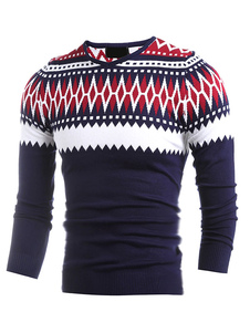 Pull homme en coton col rond