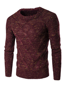 Pull de haute qualité en coton mélangé col rond