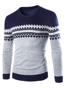 Pull de haute qualité en coton mélangé col rond