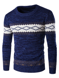 Pull de haute qualité en coton mélangé col rond