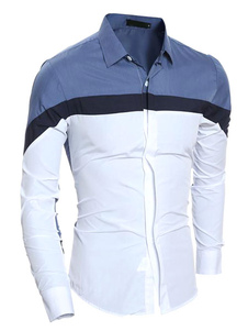 Chemise casual en coton mélangé manches longues