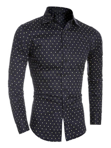 Chemise casual en coton mélangé manches longues