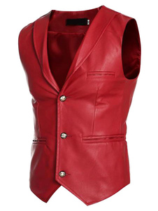 T-shirt homme en PU col V sans manches