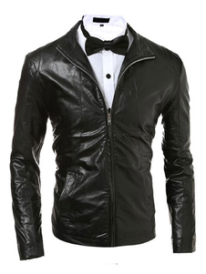 Veste homme en PU col rond