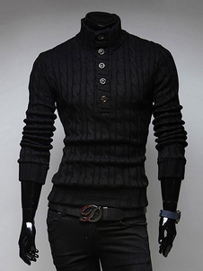 Pull de haute qualité en coton mélangé col roulé