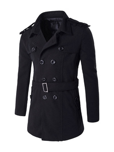 Manteau d'hiver masculin confortable en coton mélangé