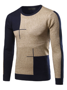 Pull de haute qualité en coton mélangé col rond