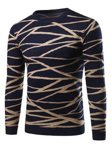 Pull de haute qualité en coton mélangé col rond