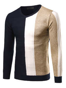 Pull de haute qualité en coton mélangé col rond