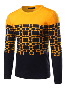 Pull de haute qualité en coton mélangé col rond