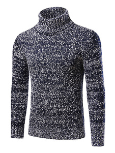 Pull de haute qualité en coton mélangé col roulé