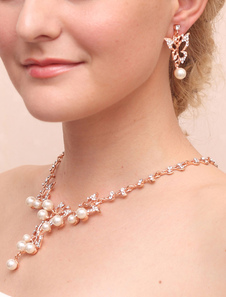 Ensemblede bijoux mode fête de mariage fausse perle