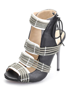 Charmantes sandales color-block peep-toe