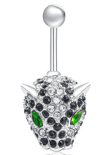 Anneaux nombril cristal Leopard Animal au corps Sexy bijoux Piercing de cuivre