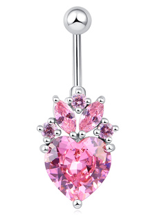 Nombril anneaux coeur de cuivre Rose féminin en forme de bijoux de piercing