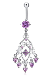 Nombril anneaux glamour en forme de coeur Dangle nombril bijoux féminin