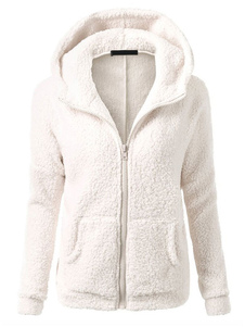 Pull de sport en polyester unicolore avec poches surdimensionné à capuche