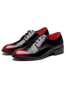 Chaussures chic homme en cuir verni unicolore avec lacets