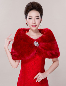 Boléro fête de mariage en fausse fourrure Boucle de fermoir en fausse fourrure