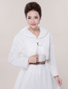 Boléro fête de mariage en fausse fourrure à lacets en fausse fourrure