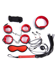 Sextoys noir figurant PU Bondage Restraints fouet menottes Eyepatch mamelon Clip flirter SM Lingerie