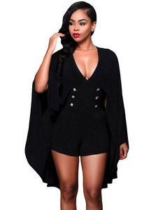 Belle combinaison pour femme sexy noire unicolore de club