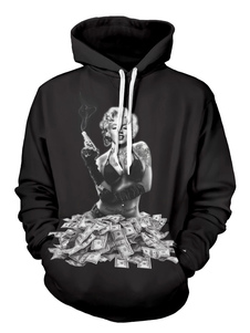 Sweat de qualité en polyester noir impression Sans ornement.