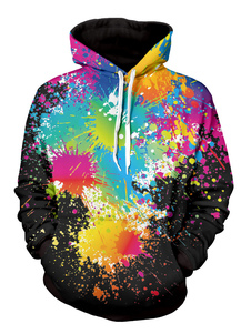 Sweat classique en polyester noir impression Sans ornement.