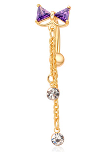 Nombril anneaux cuivre strass Bow de piercing bijoux pour femmes