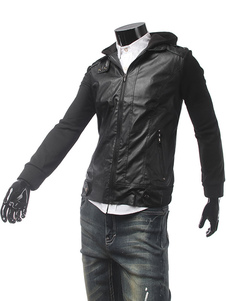 Veste homme en PU à capuche