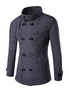 Manteau unique masculin en coton gris
