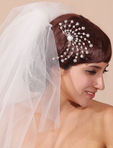 Voile 3 couches en tulle avec strass classique