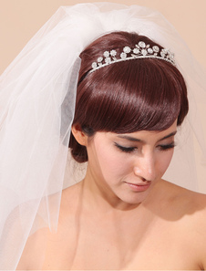 Voile 3 couches en tulle avec strass classique