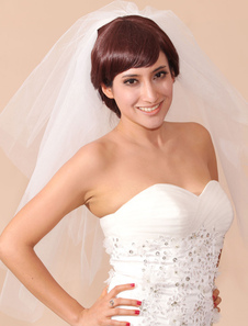 Voile 3 couches en tulle avec strass classique