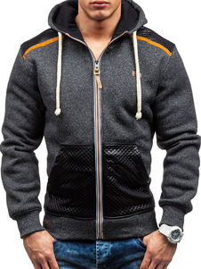 Sweat beau en coton mélangé color-block avec zip