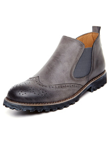 Boots pratiques homme en PU unicolore