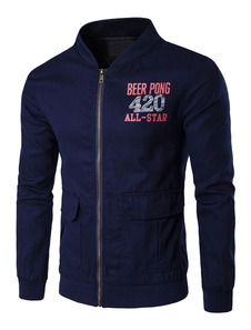 Blouson soutenu en coton mélangé multicolore