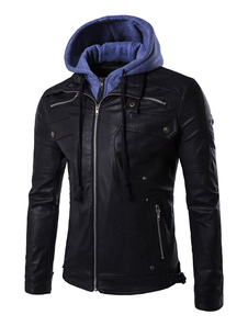 Veste homme en PU à capuche