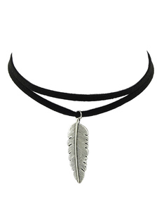 Fascinant collier mode avec plume
