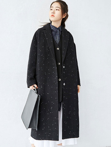 Populaire manteau en polyester impression fendu col à revers