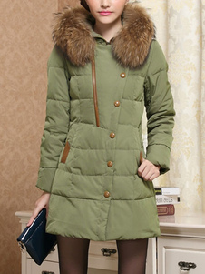 Adorable manteau en polyester unicolore avec zip coupe asymétrique à capuche