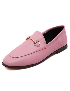 Confortables chaussures en PU unicolore ornement métallique