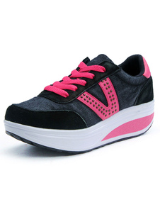 Confortables chaussures en cuir poncé à lacets