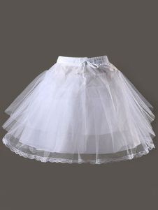 Sweet Lolita jupon maille blanc taffetas hiérarchisé Lolita court jupon