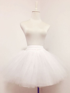 Sweet Lolita jupon Tulle blanc désossé hiérarchisé Lolita court jupon
