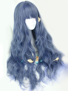Perruque lolita violet bleuâtre