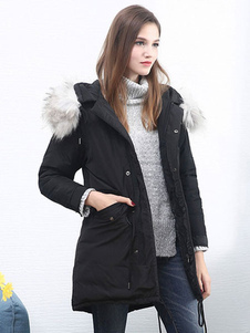 Fascinant manteau en acétate de cellulose unicolore avec poches devant court et derrière long à capu