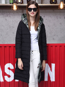 Éblouissant manteau en acétate de cellulose impression imprimé fleuri ouverture avant à capuche