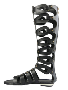 Sandales gladiateur en vogue en PU unicolore Talon plat