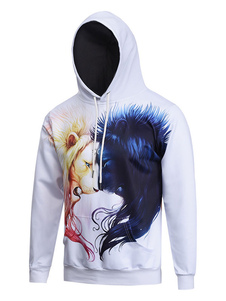 Sweat de qualité en coton blanc imprimé fleuri